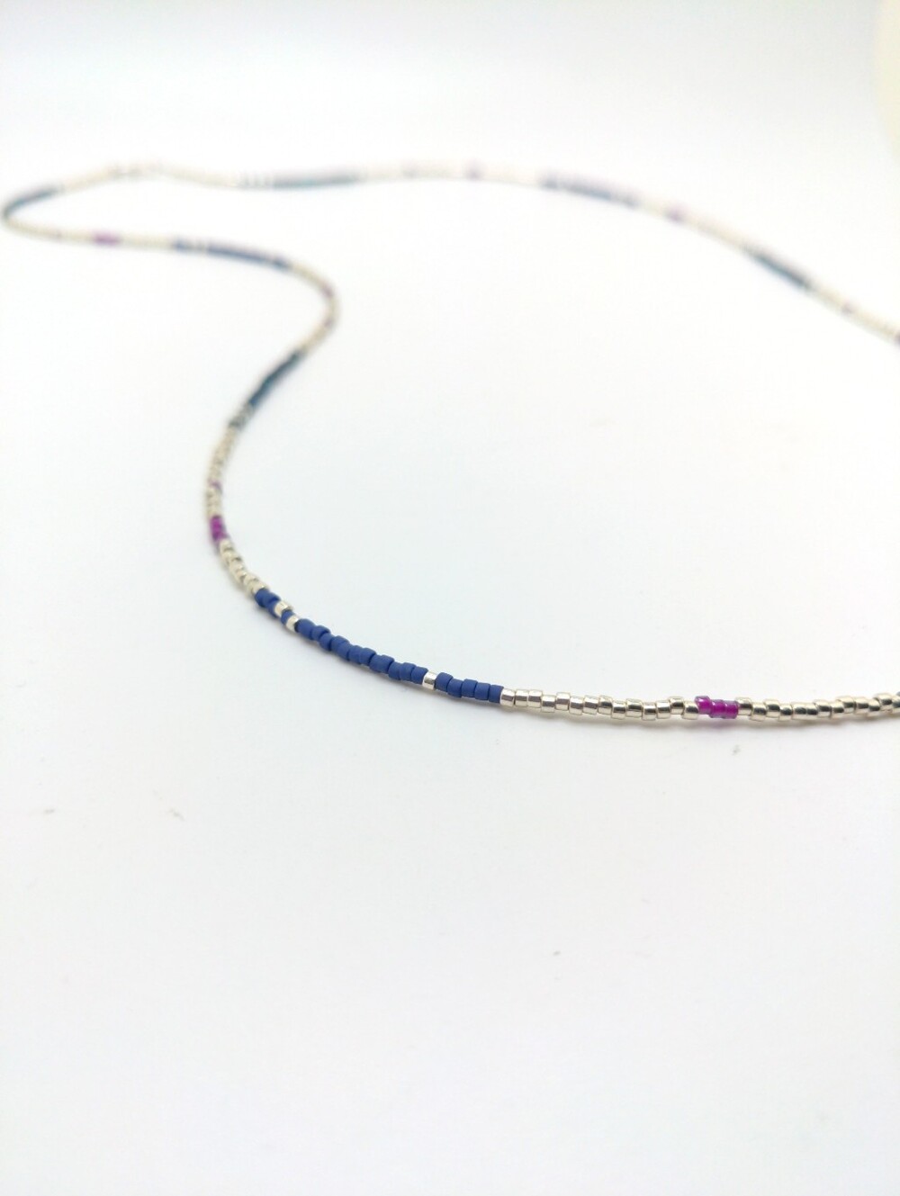 381MIDALANE Fine Silver Beaded Necklace, Handcrafted